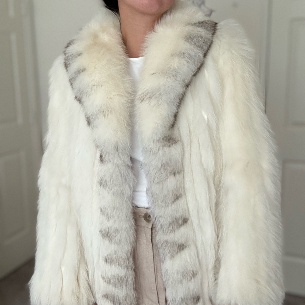 Luxurious Vintage Blue Fox Fur Coat